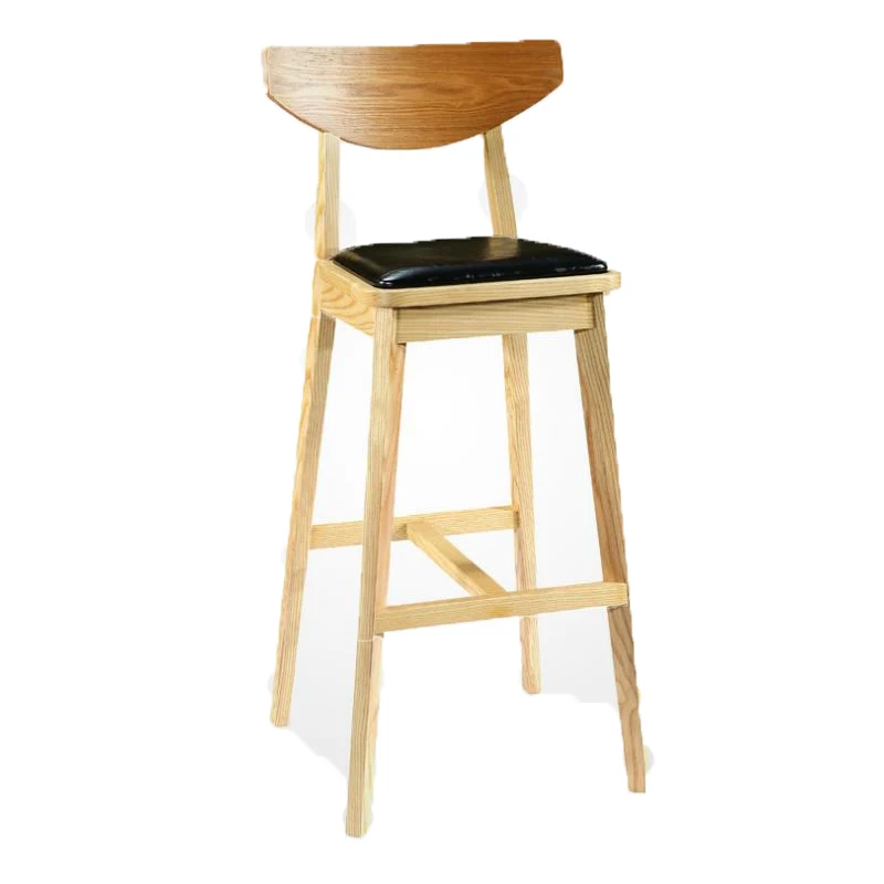 

Simple Solid Wood High Chair Bar Front Desk High Stool Back Bar Table Chair Solid Wood Bar Stool
