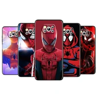 avengers red spiderman for xiaomi poco m4 x3 f3 gt nfc m3 c3 m2 f2 f1 x2 pro mi mix3 soft silicone black phone case cover fundas