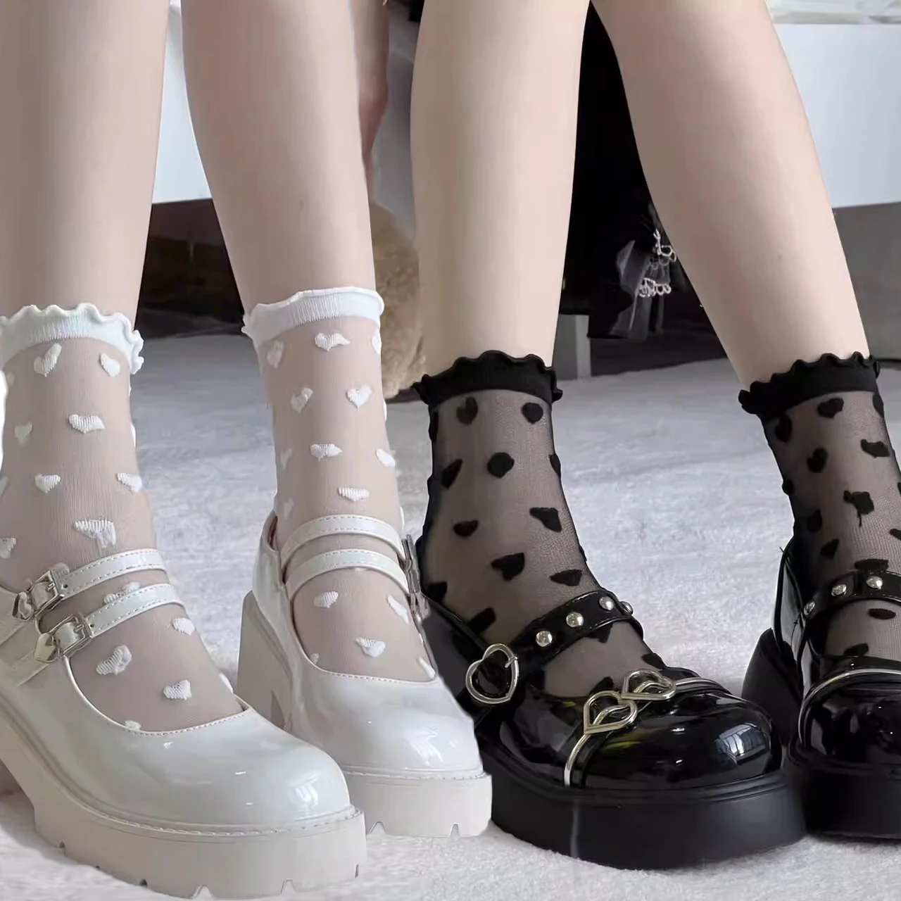 Носки женские прозрачные эластичные 1/2 пары летние