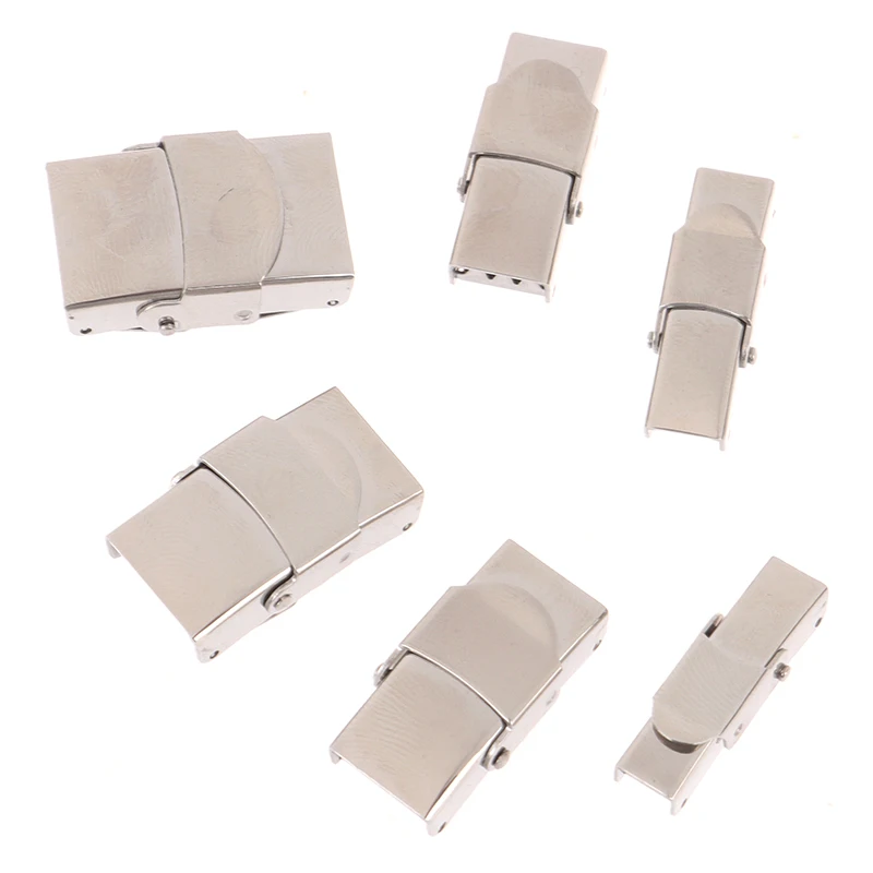 

10Pcs Silicone Bracelet Jewelry Making DIY Connect Lace Buckle Stainless Steel Clasp Crimp Jaw Hook Watch Band Clasp For Leather