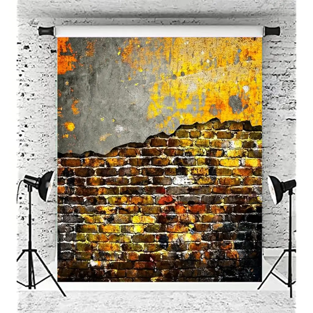 

SHUOZHIKE Art Fabric Custom Photography Backdrops Prop Brick Wall Graffiti Indoor Room Theme Photo Studio Background ZQQ-03