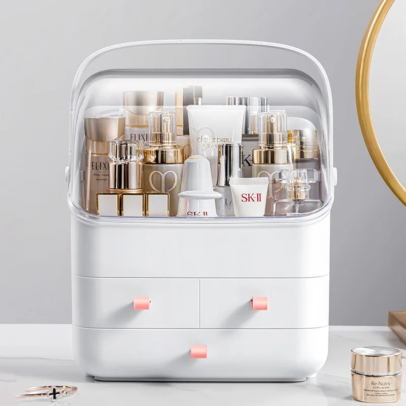 

Plastic Storage Box Tiktok Recommended Household Transparent Solid Simple Dustproof Large Capacity Drawer Desktop Makeup Storage