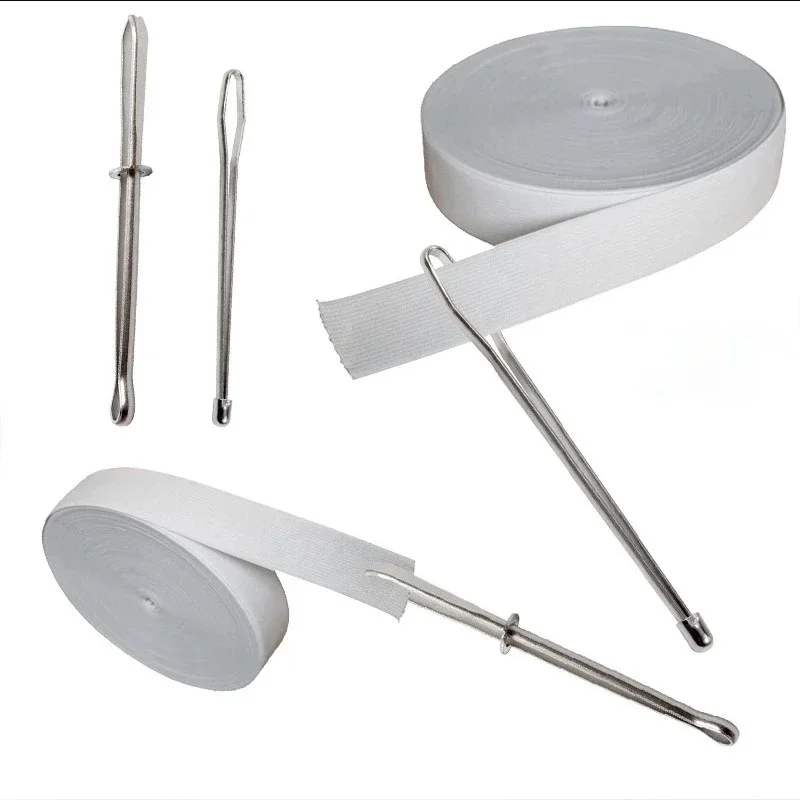 

2pcs DIY Elastic Band Threading Device Clothing Sewing Tools Garment Clips Elastic Strip Punch Cross Stitch Practical Tools