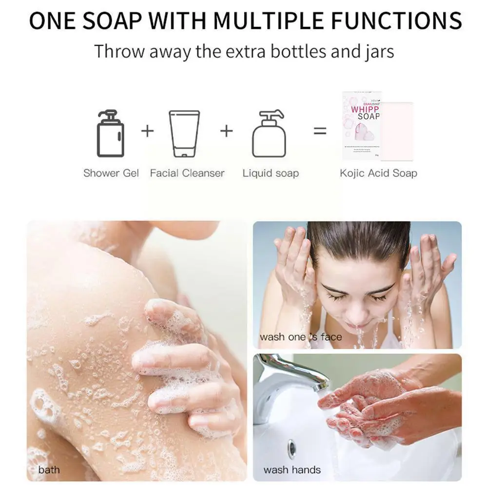 

30g Kojic Acid Whitening Soap Face Body Bleaching Skin Skin Handmade Brighten Whitening Lightening Care Soap Soap B6p0