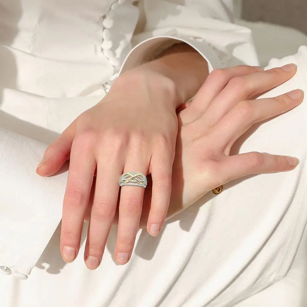 

Fashion Woman Unlimited Love Gold Silver Color Ring Multilayer Lover Trend Wedding Ring Accessories Gift Charm F G3k2