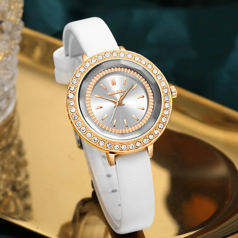 

Retro Round Quartz Luxury Fashion Dial Casual Wrist Watches Leather Strap Fashionable Clock Waterproof Wristwatch for Women