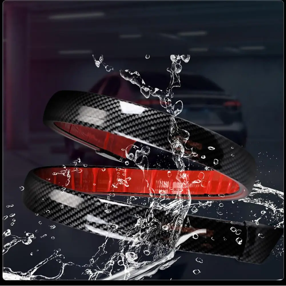 

130cm LED Spoiler Lights For Car Universal Black Carbon Fiber Car Spoiler The Third Rear Tail Wing Led Stop Signal Lights 12V