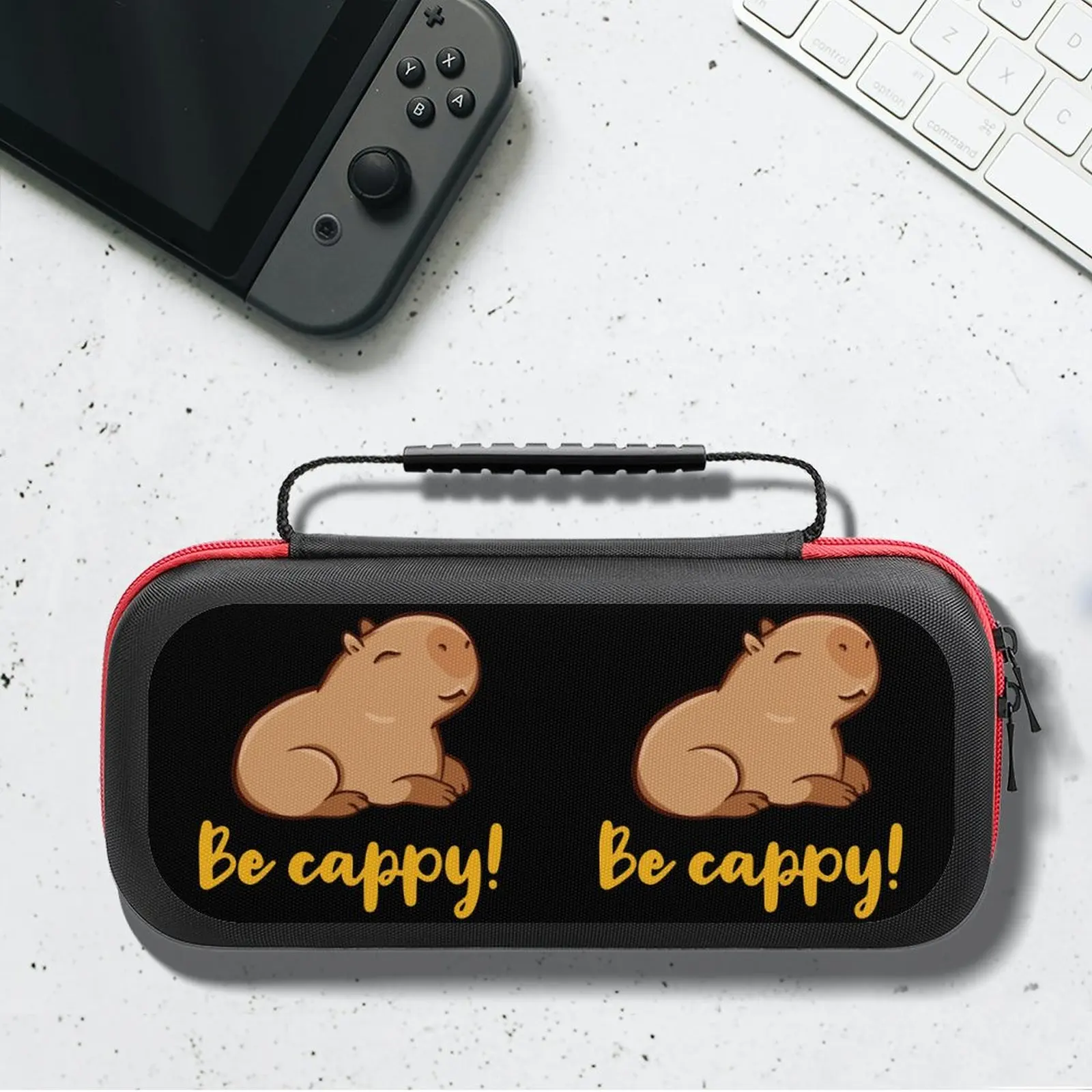 

Симпатичная сумка для хранения капибары для Nintendo Switch Be Cappy Like Fans Lover, компактные аксессуары для игр, повседневный чехол для переноски
