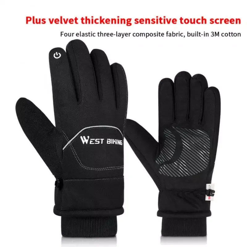 

Warm Gloves Winter Cycling Full Finger Gloves Mobile Phone Touch Screen Waterproof Skiing Fishing Hunting Riding Gloves