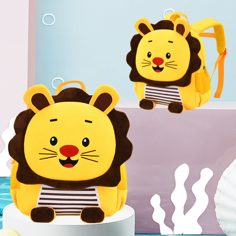 Children School Bags For Boys Kids School Backpacks Lion Lightweight Waterproof Bagpack Toddler Anti-lost Kidergarten Schoolbags