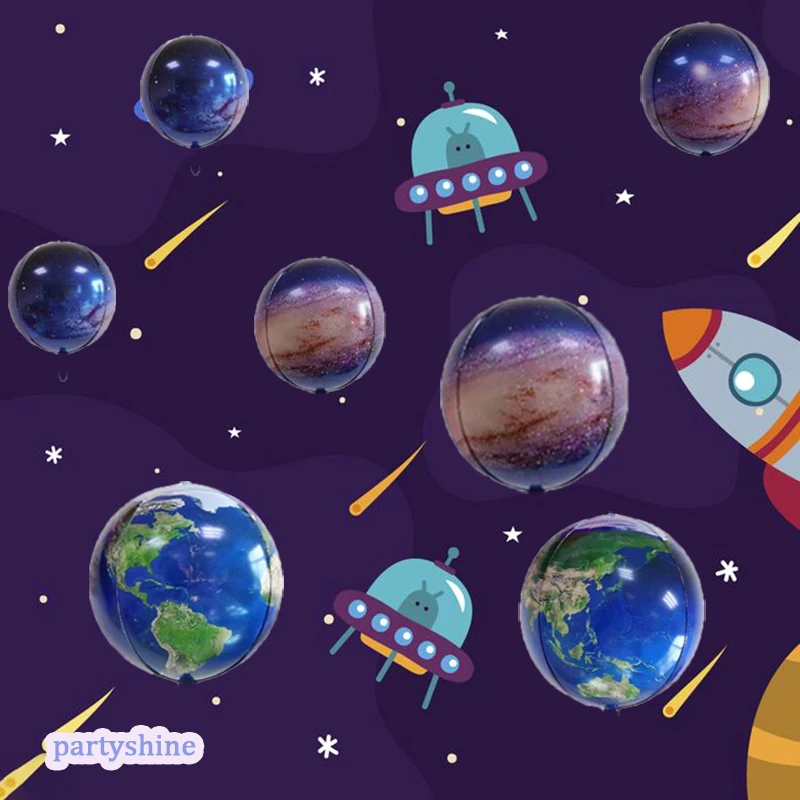 

Galaxy Foil Balloons Outer Space Spaceship Galaxy Solar System Theme Party Boy Baby Baloons Birthday Party Decoration