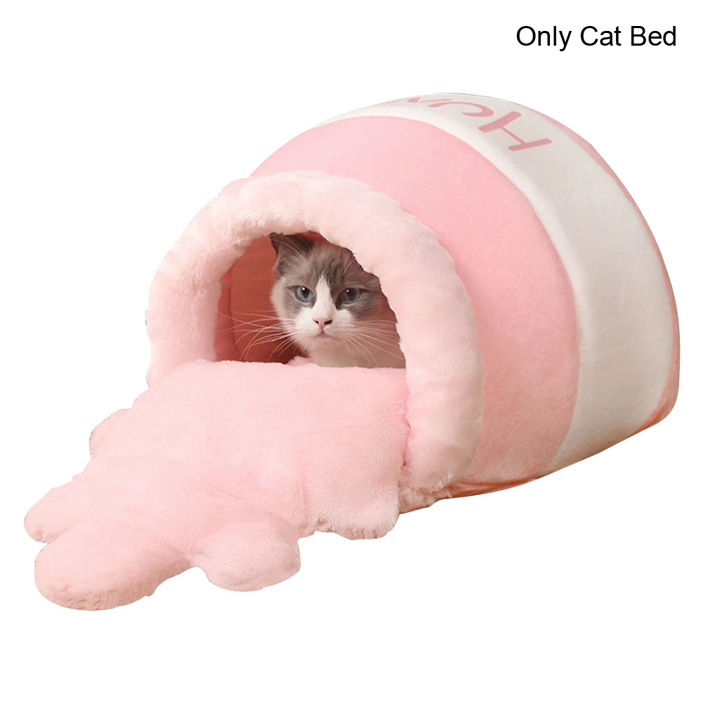 

Four Seasons Sleeping Indoor Outdoor Cat Bed Pet Supplies Cute Washable Accessories House Rabbit Basket Soft Plush Puppy Cushion