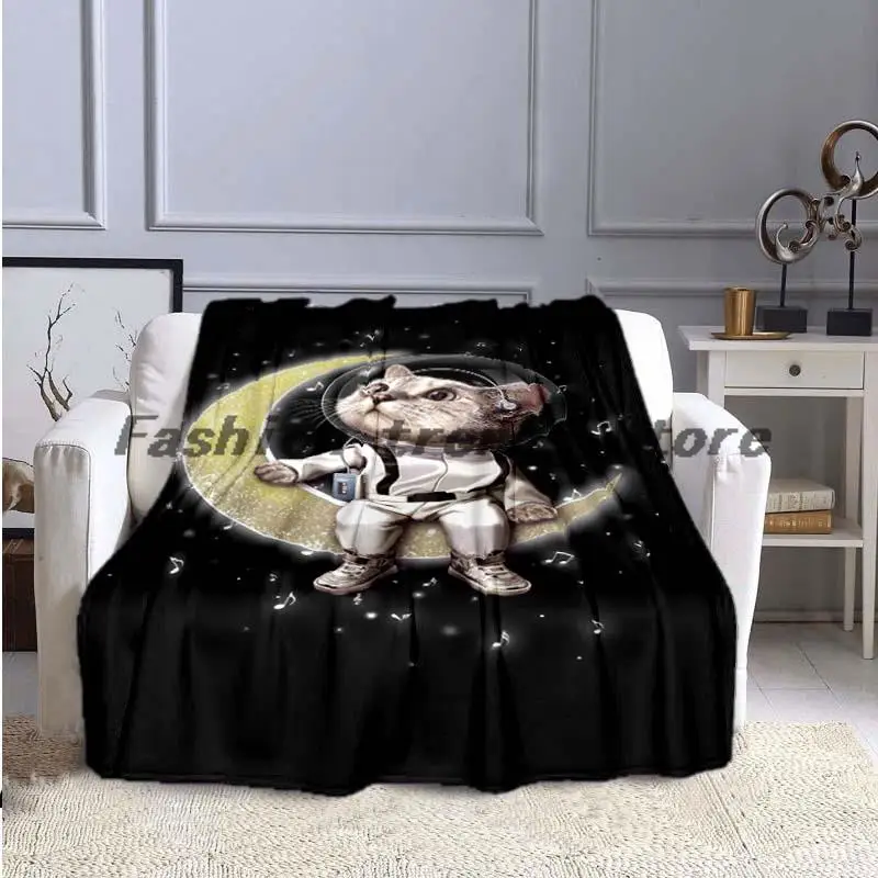 

Animal cat pattern sofa bed blanket super soft warm printed flannel blanket