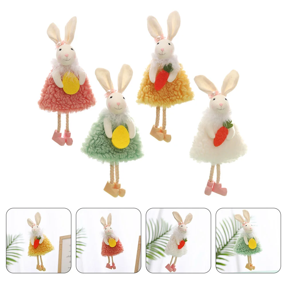 

4Pcs Easter Hanging Decorations Easter Rabbit Modeling Easter Tree Decorations Rabbit Decors