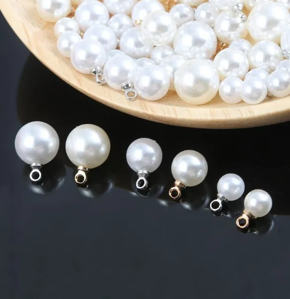 

6 8 10mm 10pcs ABS imitation pearl product with hanging earrings material DIY hairpin necklace pendant
