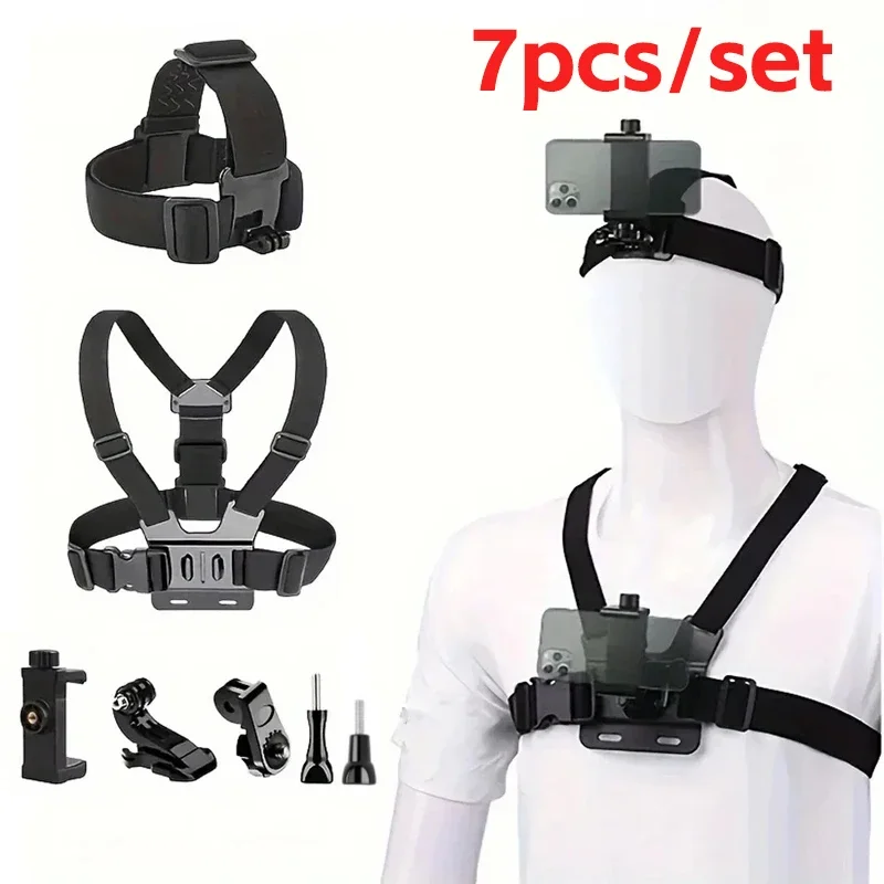 Универсальный комплект экшн-камеры 7 шт. ремешок на голову нагрудный ремень