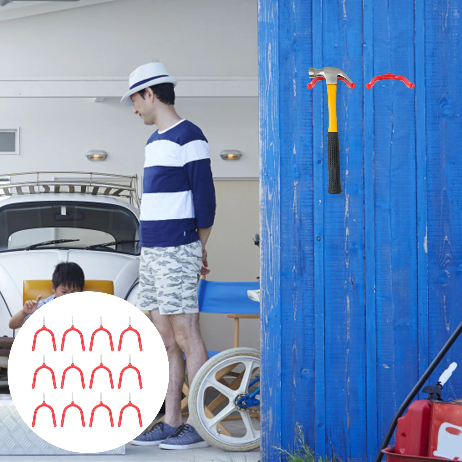 

16 Pcs Wall Shelf Brackets Tool Hook Screw Warehouse Storage Hooks Garage Workshop Steel Y-shape Holder