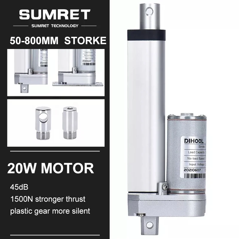 

50-800mm Stroke Electric Linear Actuators 1500N Metal Gear 433MHz DC12V 24V 200mm 500mm 800mm Suitable For various Vachinery