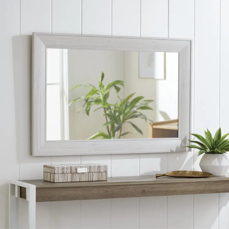 

Luxurious 24" x 36" Modern Grey Rectangle MDF Wall Mirror - Homes & Garden.