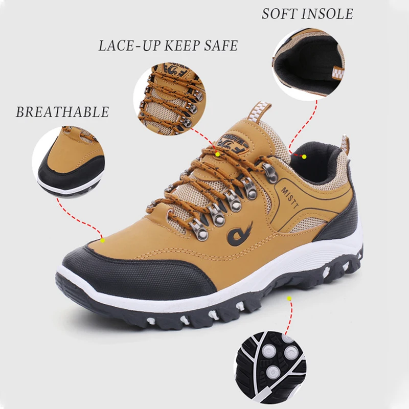 

New Fall Sneakers Men Fashion Comfortable Hiking Shoes Men Leather Waterproof Anti-Slip Sneakers for Men Zapatillas Deporte