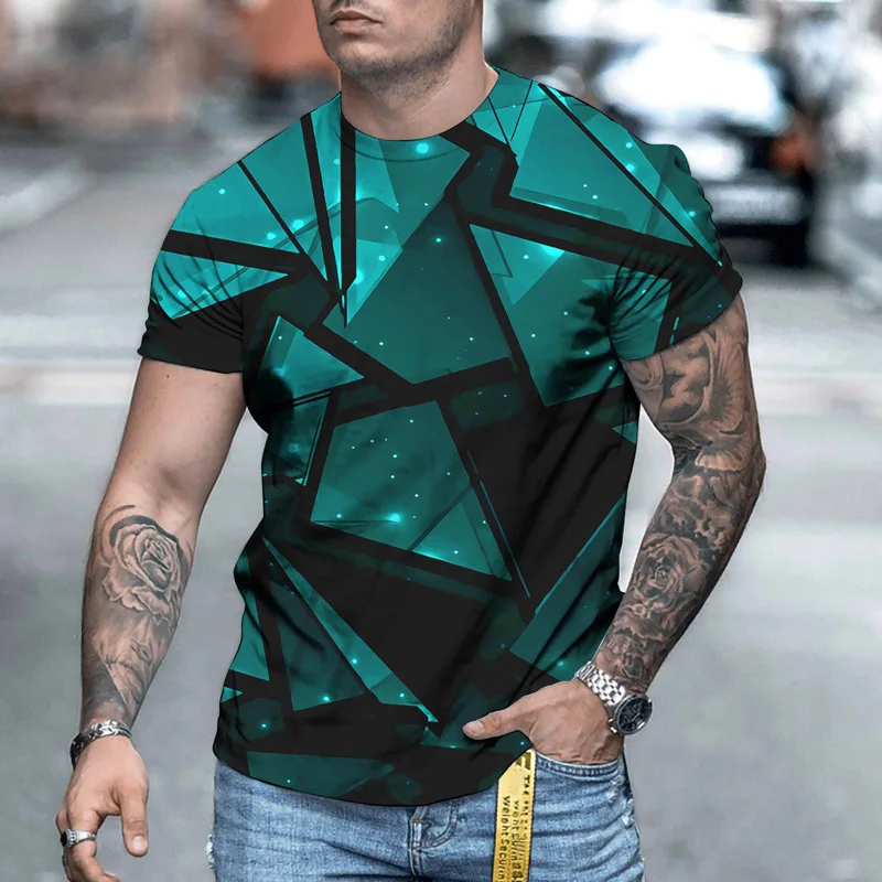 

2021 summer new T-shirts for men and women Geometrical Shirt Short Sleeve 3D Printed T-Shirt Round collar Oversized T-Shirt
