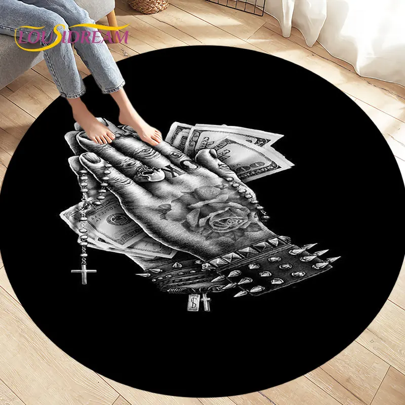 

3D Rich Dollar Money Pattern Area Rug,Round Carpet Rug for Living Room Bedroom Sofa Decoration,Kid Play Game Non-slip Floor Mat