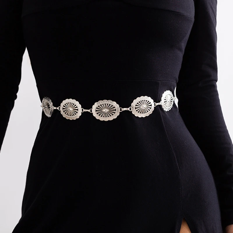 

Ingemark Ethnic Gypsy Hollow Out Flower Waist Belt Chain Women Vintage Indian Belly Dancer Dress Jean Accessories Body Jewelry