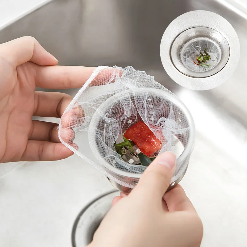 

30/100Pcs Sink Filter Mesh Disposable Strainer Bag Waste Filter Drainage Hole Garbage Bag Kitchen Bathroom Clean Supplies