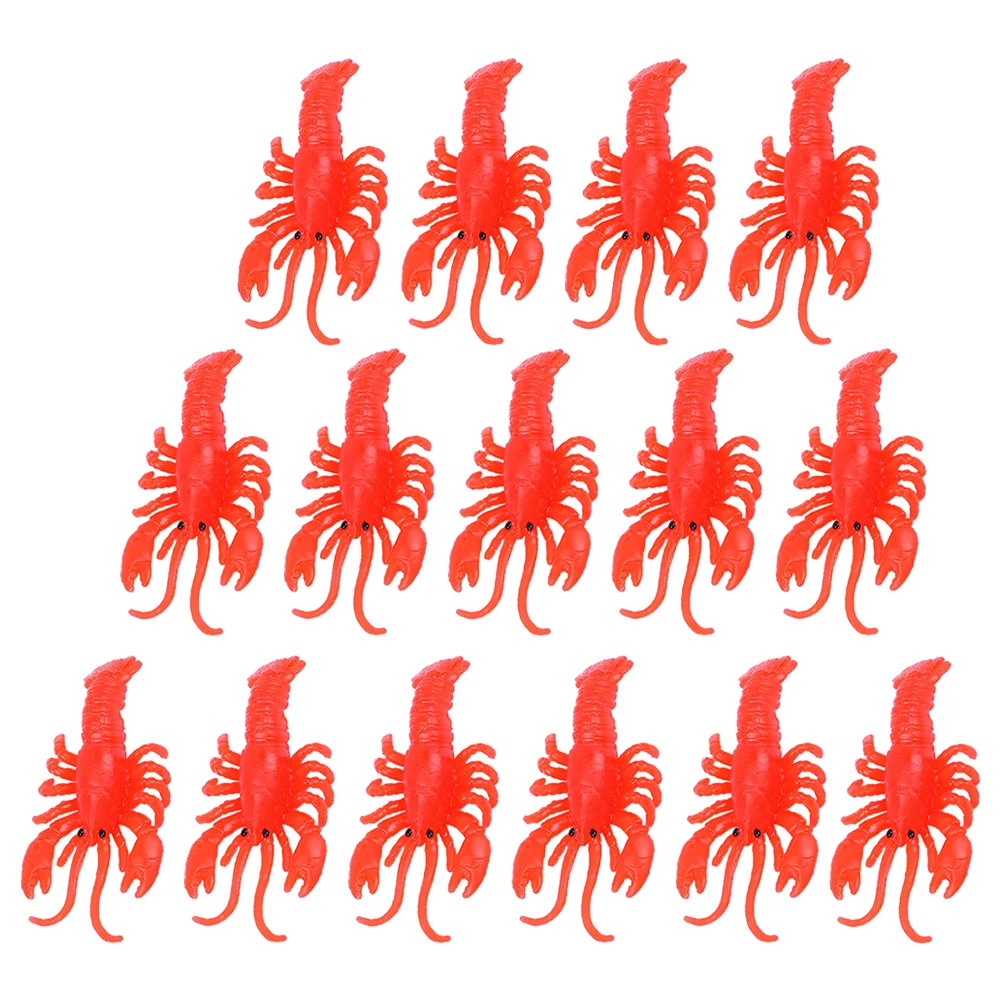 

50 Pcs Simulated Crayfish Funny Lobster Toy Children Accessory Interesting Animal Toys Mini Soft Rubber Fake