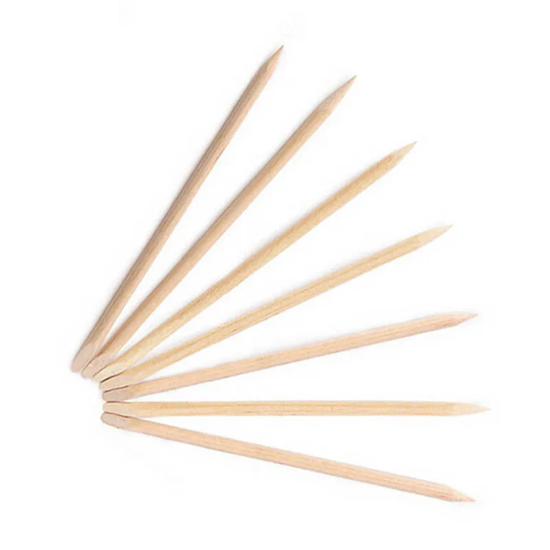 

10 Pcs Nail Art Design Orange Wood Stick Cuticle Pusher Remover Manicure Care