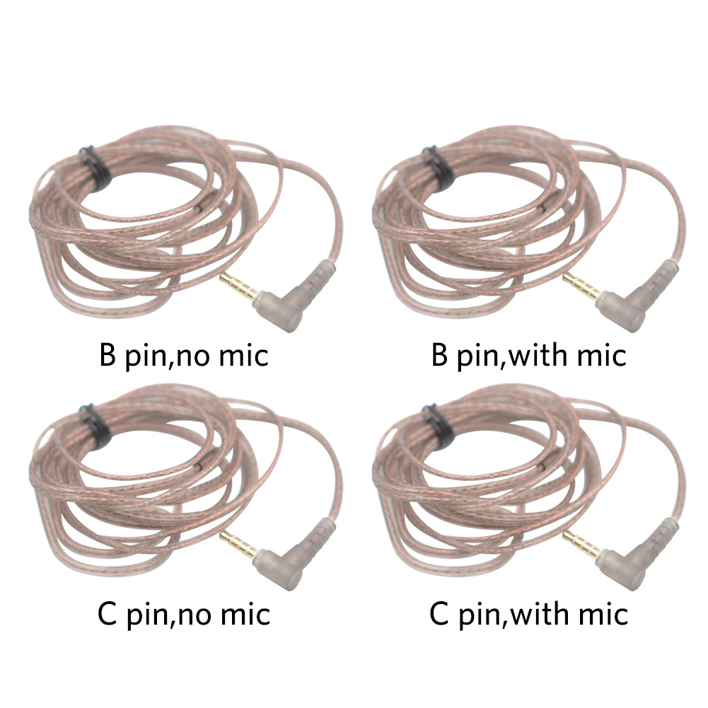 

For KZ/CCA ZST ZSR High-Purity Oxygen-Free Copper Twisted Earphone Cable Transparent Black B/C Pin Headset Replacement Cable