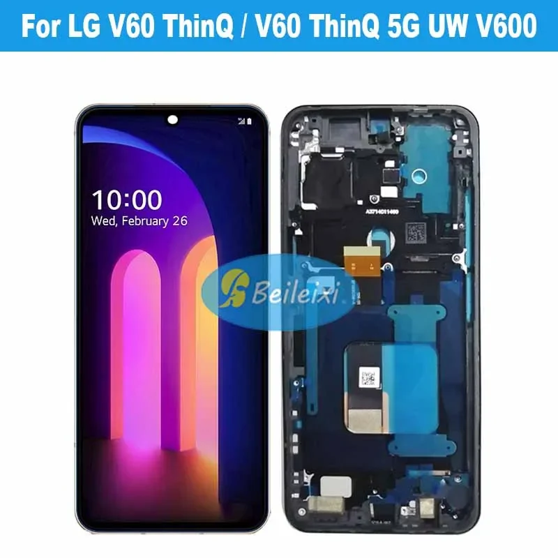 

For LG V60 V600 V600EA A001LG L-51A V600QM5 V600TM V605N LCD Display Touch Screen Digitizer Assembly For V60 ThinQ 5G UW V600VM