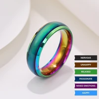 6mm unisex changing color rings for women stainless steel mood feeling tracker ring for men novelty jewelry for gift party wc039