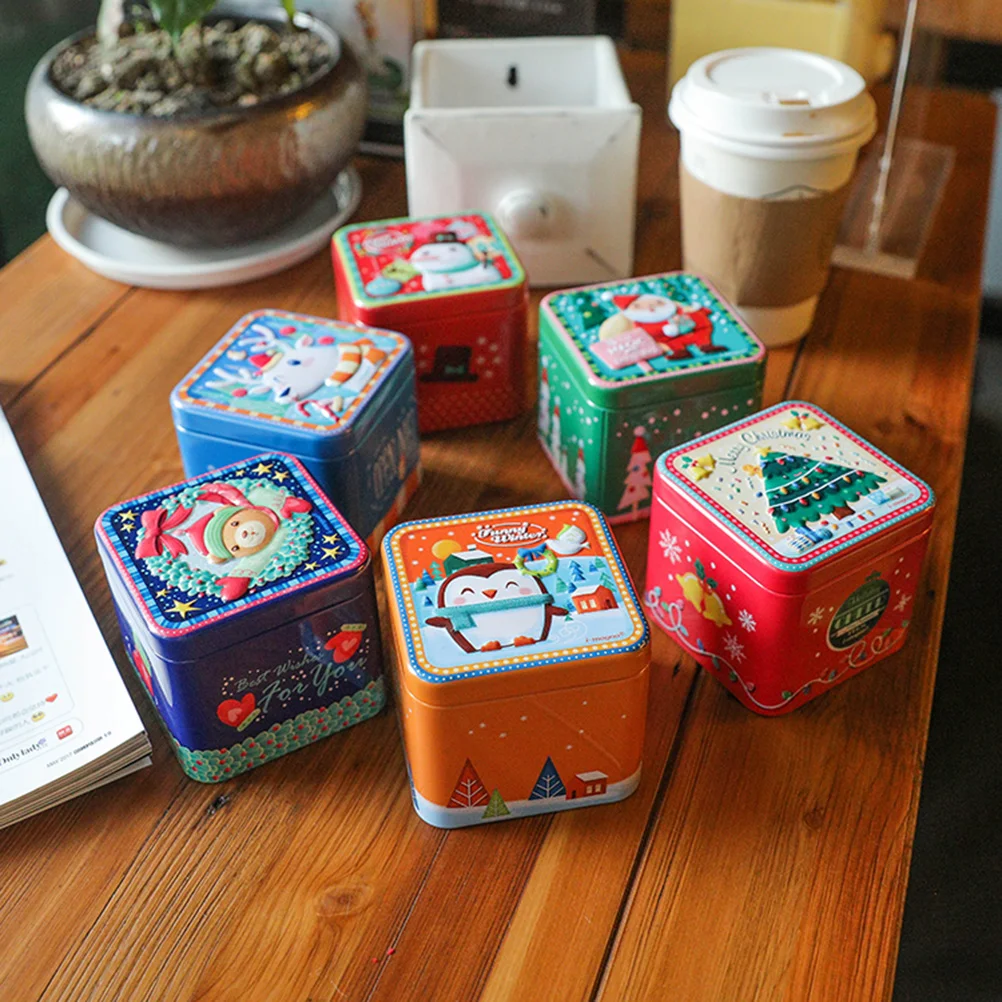 

1 Pc Christmas Candy Box Chocolate Cube Shape Storage Tank for Party Wedding Dinner Event