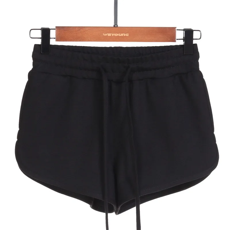 

2022 Summer Casual Loose Sports Shorts Women Home Running Yoga Cotton Thin Belt Pocket Pants Sportswear Women Shorts