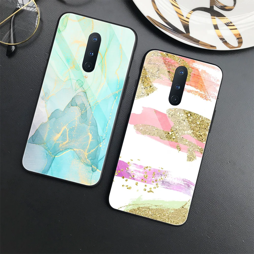 

Luxury Marble Tempered Glass Phone Case for Oneplus 9 Pro 8 8T 7 7T 9R Fashion Back Cover for Oneplus Nord N100 N10 9RT 5G Capa