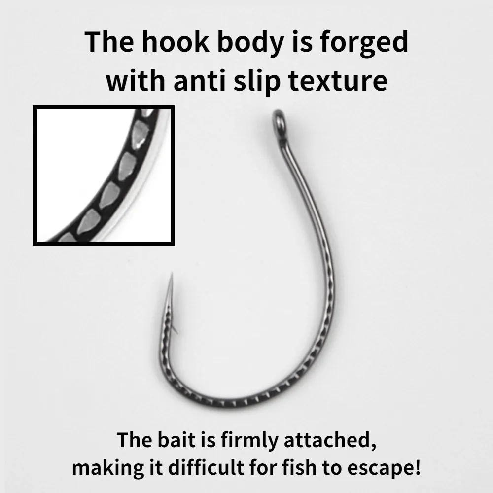 Фото 50 шт. крючков Wacky Hooks из высокоуглеродистой стали – нескользящие крючки для мягких приманок, подходят для ловли на червя, подходят для ловли карпа и всех видов рыболовных снастей. №4