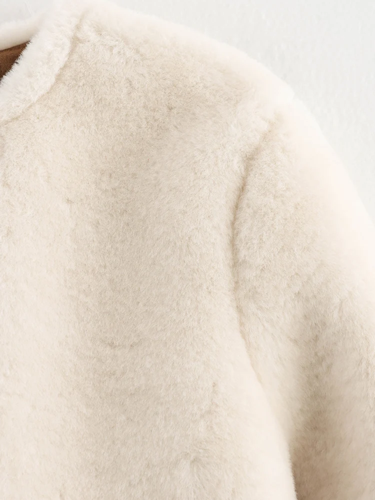 Осень 2024 повседневные женские топы пальто из искусственного меха с узлом