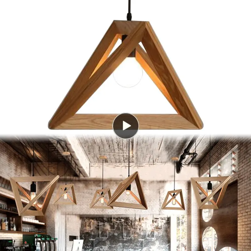 

Pendant Light Creative Decoration Triangle Pendant Wooden Lights Lighting Suspension Adjustable Pendant Light