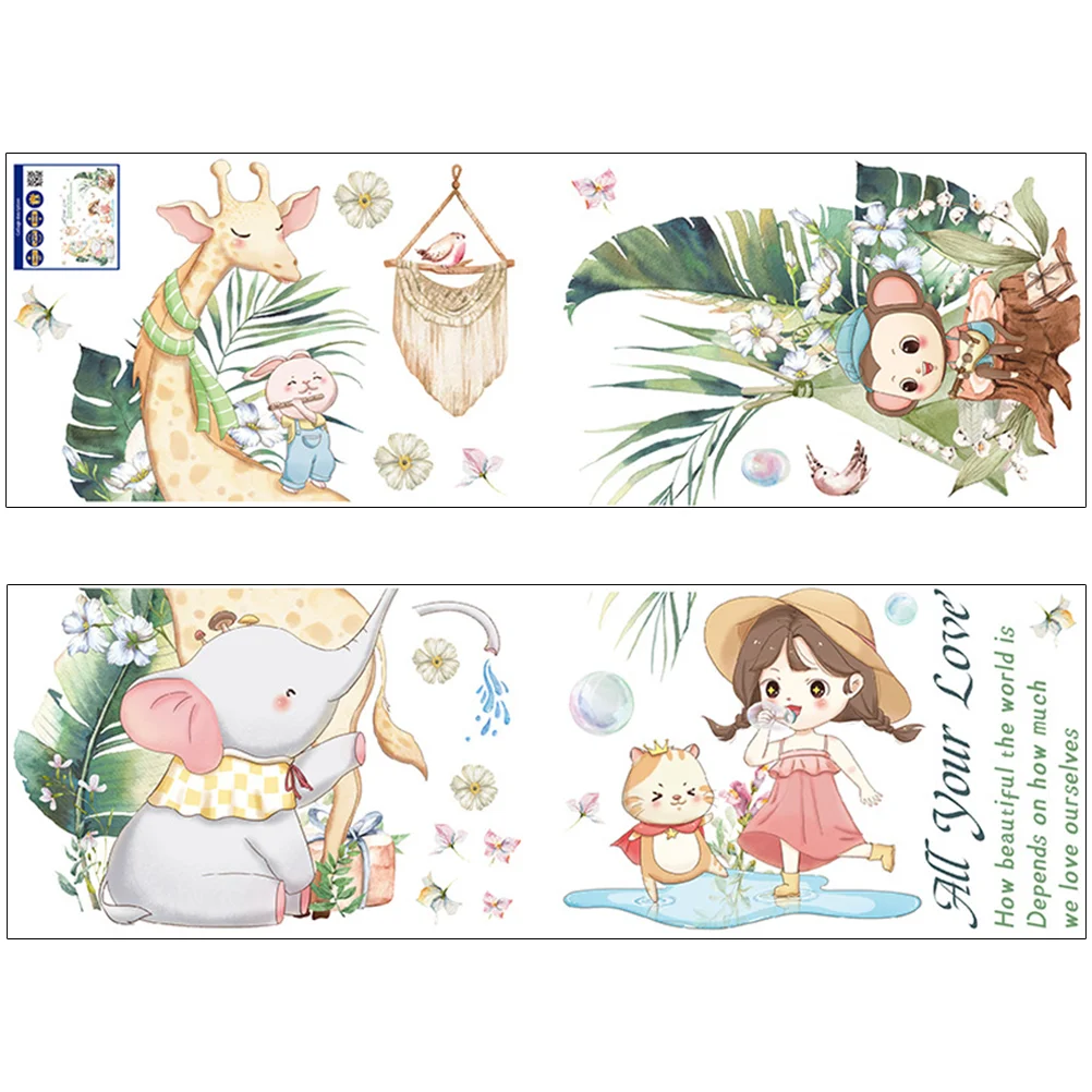 

Wall Sticker Animal Stickers Decal Decals Room Diy Jungle Themepartybedroom Window Plantspeel Stick Decor Wallpaper Nursery