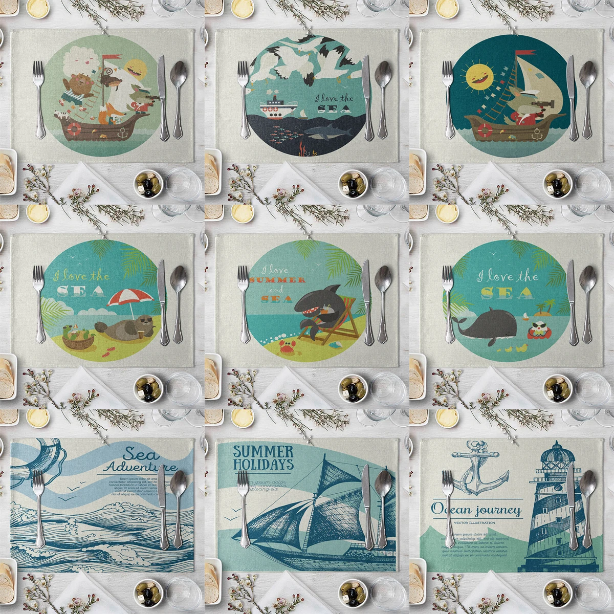 

ZHENHE Мультяшные салфетки из хлопка и льна, салфетки для стола, семейная столовая посуда