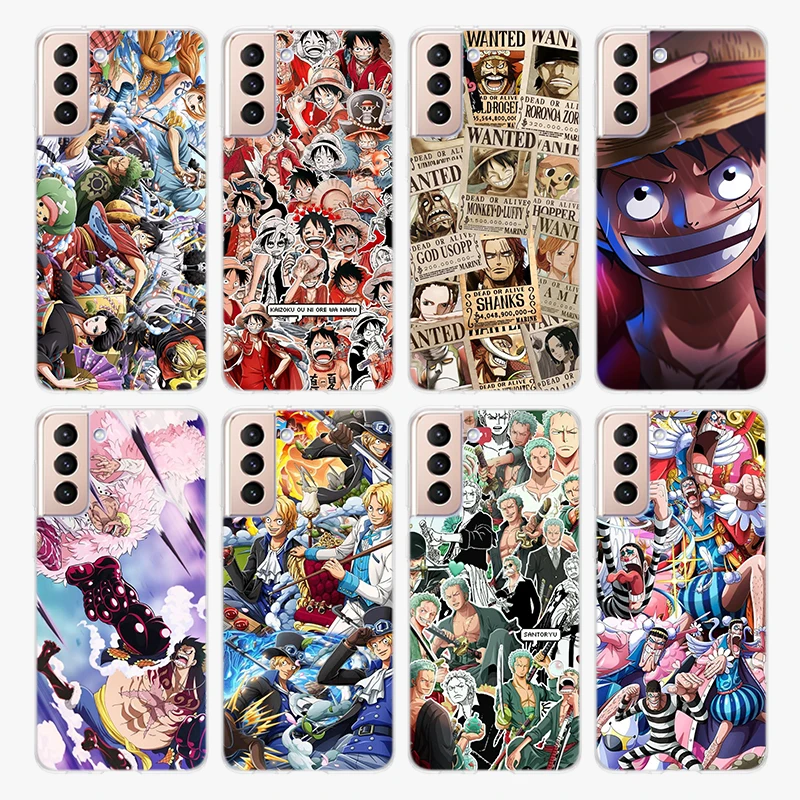 

One Piece Anime Transparent Silicone Cover For Samsung Galaxy S22 Pro S21 S20 FE Ultra S10 S10E Lite S9 Plus Phone Case