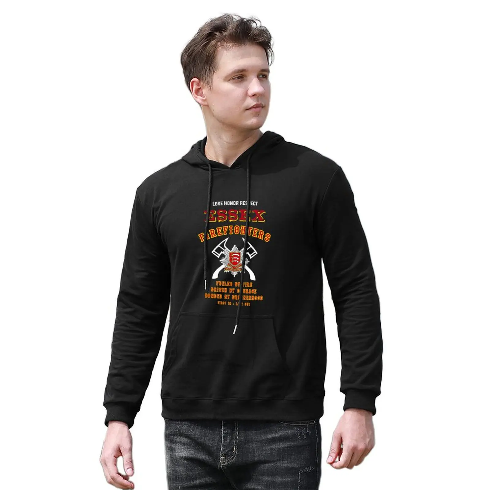 Пуловер с капюшоном Essex Firefighters осенняя одежда новые особенности толстовок и