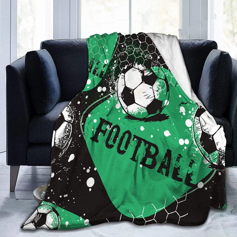 

Football Theme Blanket Boy Adults Soccer Player Throw Blankets Soft Warm Cozy Gift Blankets for Boys Teens Young Man Adults