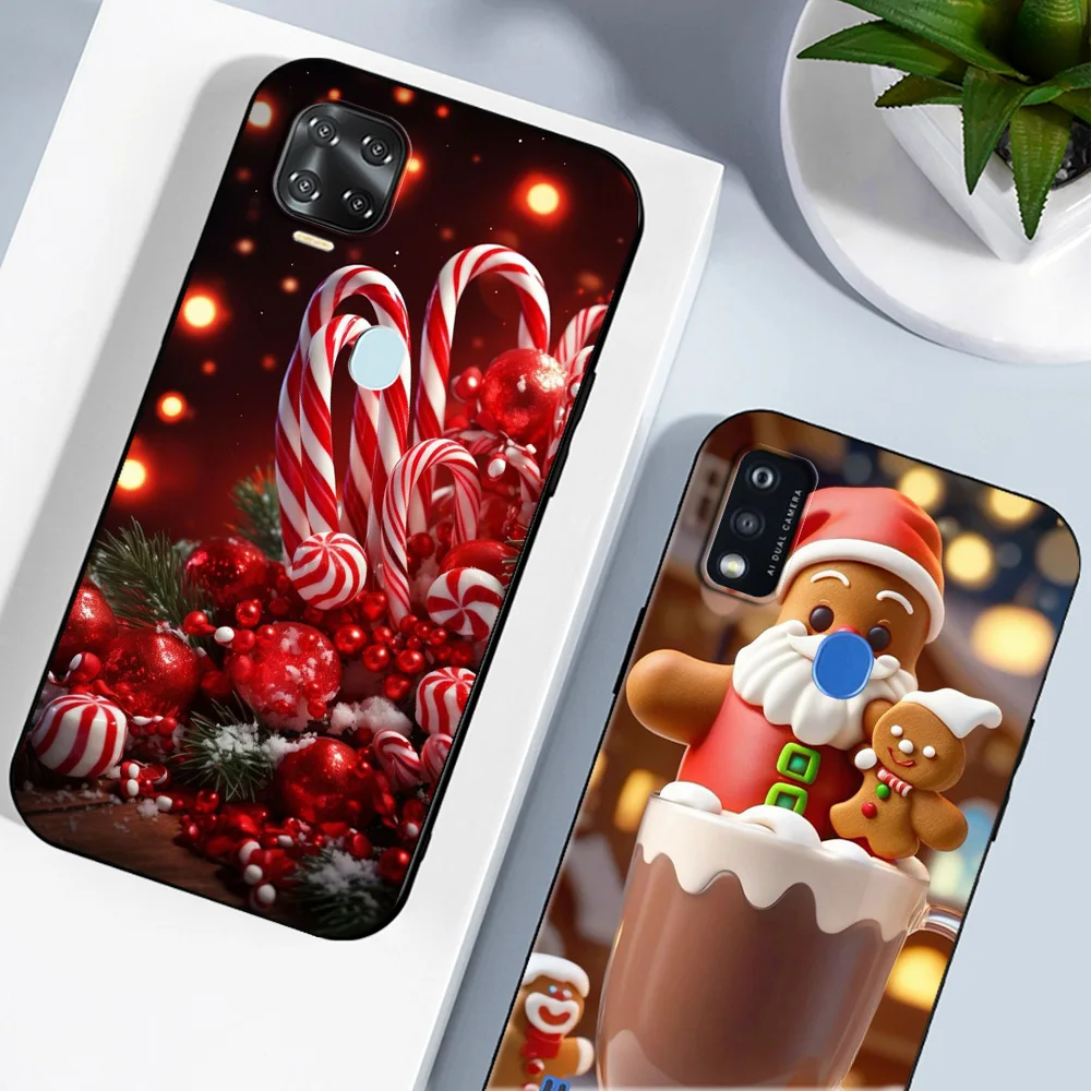 Black Tpu Case For TCL phone 20 20L 10 lite 10L PLUS PRO 20E 20R 20SE 20XE 205 20B 20Y Romantic Christmas