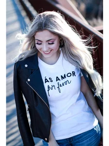 Mas Amor в пользу женщин футболка Повседневная футболка для леди Yong Girl Топ тройник хипстер Прямая поставка