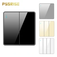 pssrise g19 eu wall light switch full tempered glass panel on off power rocker switch with fluorescent 16a 1234gang 12way