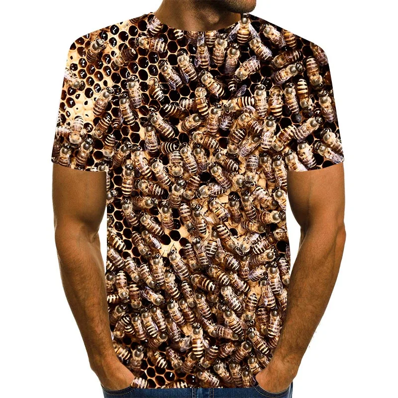 

2022 Honeycomb T Shirts For Mens Bee Graphic Men/Women Tops Honey Bees Top Summer Tee Little Bee Short Sleeve 3D