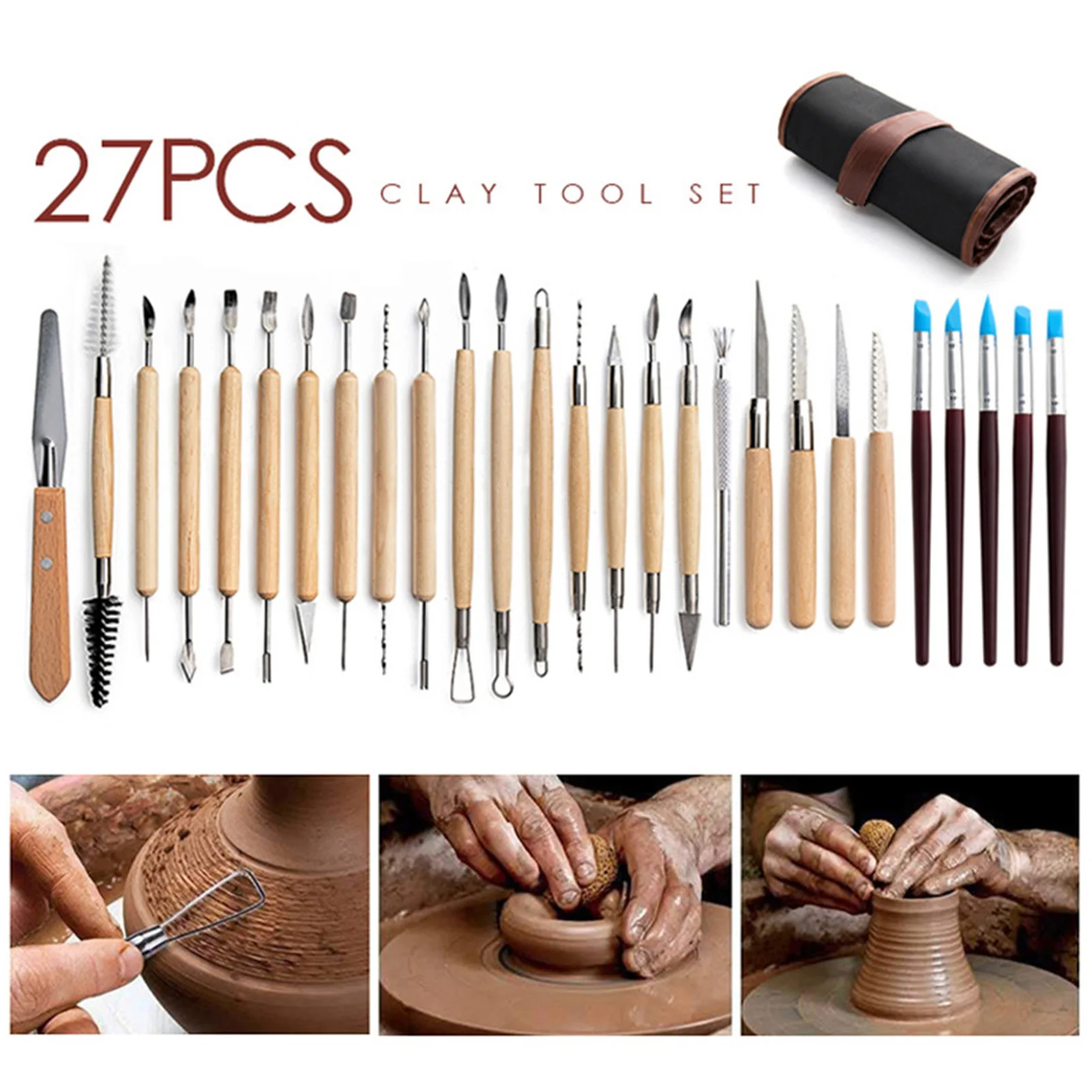 

27Pcs Finely Carved Clay Sculpture Tools Modern Minimalist Pottery Clay Sculpture Tool Set DIY Ceramic Trim Modeling Tool