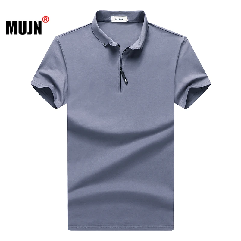 

Mens Summer Polo Shirts Short Sleeve Turn Down Collar Casual Men's Business Top Zip Collar Male Shirt Brand Fashion Men Clothing